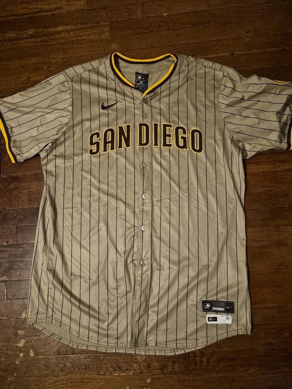 San Diego Padres Mens Sz 56 Brown Nike Baseball Jersey